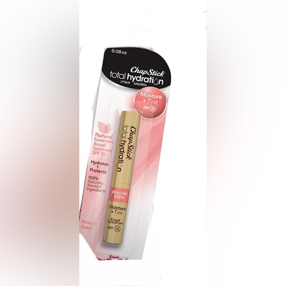 2pk ChapStick® Total Hydration Moisture + Tint SPF 15 peachy keen lip balms new - Picture 13 of 13